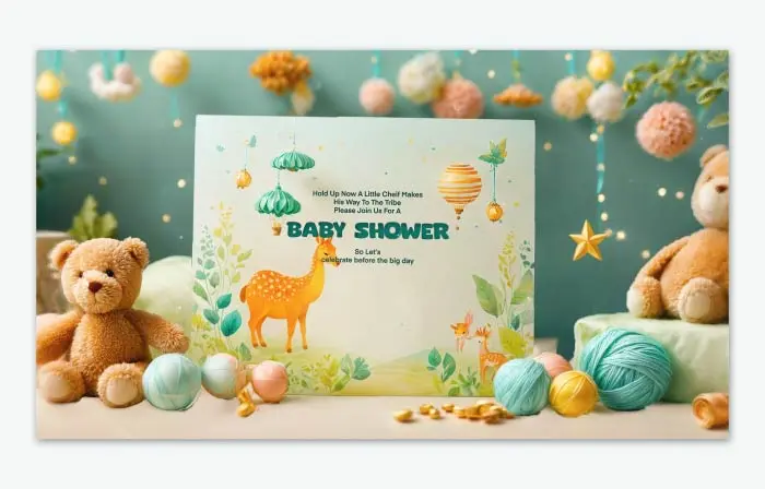 Beautiful 3D Baby Shower E-Card Design Invitation Slideshow